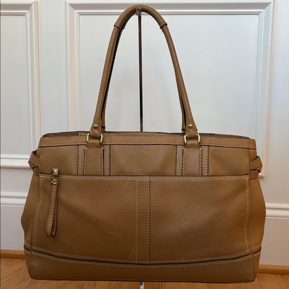 Coach Vintage Hampton Braided Pebbled Leather shoulder Bag tan Y2K Classic - Picture 6 of 16